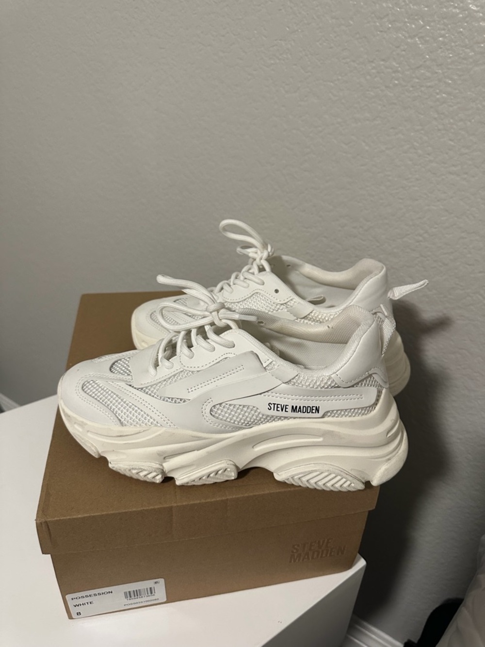 Steve Madden Off-White Platform Athletic Sneakers